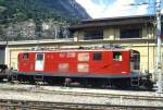 MGB exFO - HGe 4/4I 32 am 02.08.1994 in BRIG - Zahnrad-LOKOMOTIVE - �bernahme 19.02.1941 - SLM3724 - 911 KW - Gewicht 48,60t - L�P 14,20m - zul�ssige Geschwindigkeit 55/30Z km/h
