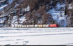 MGB HGe 4/4 II 3 mit Güterzug Zermatt - Visp am 30.