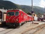 HGe 4/4 104 mit einem Post-Gterzug in Zermatt. 06.08.07