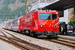 Matterhorn Gotthardbahn HGe 4/4 II Lok 105 am 09.07.26 in Brig mit dem Glacier Express