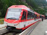 ABDeh 4/8 2026 + ABDeh 4/10 2012 als R 237 (Visp - Zermatt) am 22.7.2015 bei Halt in Täsch.