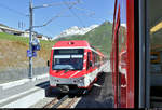 Mit 75 Minuten Verspätung trifft der sehnlichst erwartete ABDeh 4/10 (Stadler KOMET) nach Andermatt (CH) im Bahnhof Nätschen ein.