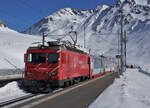 HGe 4/4 ll (MGB).
Bahnhof Nätschen der Matterhorn-Gotthard-Bahn (MGB).
Impressionen vom 9. Februar 2022.
Foto: Walter Ruetsch