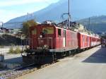 MGB - Zahnrad Oldtimerlok HGe 4/4  36 bei Rangierarbeiten im Bahnhof Brig am 20.09.2007