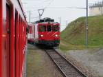 Zugkreuzung in der Nhe der Haltestelle Ntschen am 07.08.07 um 16.30 Uhr.