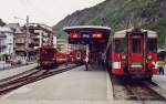 Der Glacier-Express ist in Brig (Mitte), hier bernimmt ihn die Zermatter Bahn.