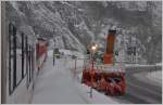 Schneeräumung in der Schöllenenschlucht.R630 unterwegs nach Göschenen.