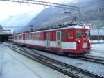 MGB - Triebwagen ABDeh 8/8  2041 bei der einfahrt in den Bahnhof von Zermatt am 19.04.2007
