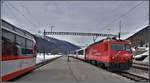 Glacier Express PE902 kreuzt in Oberwald den R537 nach Visp.