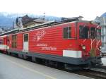 MGB - Zahnrad Triebwagen Deh 4/4 96 im MGB Bahnhof von Brig am 10.03.2007