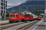 Auf der Rückfahrt, welch freudige Überraschung, stand im MGB Bahnhof von Brig neben der MGB HGe 4/4 II  Monte Rosa  die FO HGe 4/4 36 (Baujahr 1948) mit dem  Glacier Pullman Express .