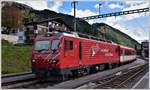 R831 nach Andermatt mit HGe 4/4 3  Dom  ex BVZ in Sedrun.