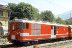 MGB exBVZ - Deh 4/4 23 am 23.05.1997 in Visp - Zahnrad-Gepcktriebwagen Deh 4/4 23  RANDA  Baujahr 1976 - SLM/SIG/SAAS - 1094 KW - Gewicht 49,00t - Gepckabteil Zuladung 2,50t - LP 16,90m - zulssige Geschwindigkeit A65/Z35 km/h - Lebenslauf: ex BVZ Deh 4/4 23 - 2003 MGB Deh 4/4 23
