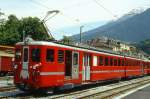 MGB exBVZ - ABDeh 8/8 2041  BRIG  am 17.06.1995 in Brig - 1./2.Klasse Zahnrad-Doppeltriebwagen mit Gepckabteil - Baujahr 1965 - SLM4487/SIG/SAAS - 1176 KW - Gewicht 92,00t - 12/96 Sitzpltze + 60