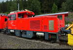 MGB - HGm 2/2 702 abgestellt im Bahnhof Hospental am 26.07.2026 .. Standort des Fotografen auf dem Perron der MGB