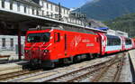 MGB - HGe 4/4 101 mit dem Glacier Express bei der einfahrt im Bahnhof Brig am 29.07.2026