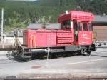 Hier eine Rangierlok der MGB, abgestellt am 26.7.2009 in Zermatt.