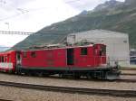 Eine HGE 4/4 1  DER ( Matterhorn Gotthard Bahn ) FO am 17.08.2005 in Andermatt.