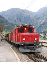  Krokodil  HGe 4/4 I BVZ 15 in Oberwald - 14.08.2005  