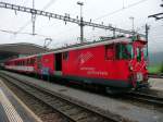 MGB - Zahnradtriebwagen Deh 4/4 23 vor Regio im Bahnhof Disentis am 17.09.2010
