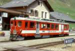 MGB exFO - BDeh 2/4 45 am 24.08.1997 in REALP - Zahnrad-GEPCKTRIEBWAGEN - bernahme 15.05.1942 - SLM3779/BBC/SAAS - 427 KW - Gewicht 37,00t - LP 16,70m - zulssige Geschwindigkeit 55/Z30 km/h  