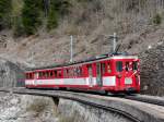 MGB - Triebwagen ABDeh 8/8  2042 unterwegs für das Bahnforum.ch als Extrazug auf Abschiedsfahrt am 12.04.2014