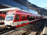 MGB - Triebwagen ABDeh 4/8  2024 im Bahnhof Visp am 02.12.2015