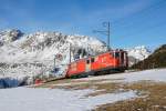 Deh 4/4 I 24 zieht am 13.12.2015 einen (Auto)-Zug von Andermatt Richtung Nätschen.