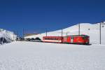 Endlich ist mir ein Bild mit einem ausgelasteten Autozug gelungen: Deh 4/4 I 23 am 21.02.2016 zwischen Nätschen und Andermatt.