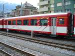 1 Kl. Personenwagen A 2072 der MGB im Bahnhof von Brig am 10.03.2007