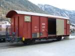 MGB - Gterwagen Gbv 4437s im Gterbahnhof von Zermatt am 18.04.2007