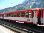 MGB - 2 Kl. Personenwagen B 4272 im Bahnhof von Disentis am 19.04.2007