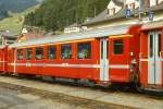 MGB exBVZ A 2071 am 09.09.1990 in Disentis - 1.Klasse-Einheitswagen - Baujahr 1969 - SIG - Gewicht 11,80t - LP 17,37m - 36 Sitzpltze/25 Stehpltze - zulssige Geschwindigkeit km/h 80 - 5=21.10.1985