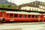 MGB exBVZ AD 2078 am 05.05.1991 in Brig - 1.Klasse-Wagen mit Gepckabteil - Baujahr 1971 - SIG - Gewicht 12,00t - LP 17,37m - 30 Sitzpltze/24 Stehpltze Ladegewicht 2,00t - zulssige Geschwindigkeit