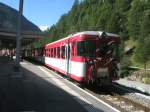 Hier eine RB von Zermatt, nach Brig, bei der Einfahrt am 27.7.2009 in Tsch.