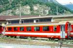 FO - A 4063 am 17.06.95 in BRIG - 1.Klasse PERSONENWAGEN fr den Einsatzt im Transitverkehr - Baujahr 1980 - SIG - Gewicht 15,00t - LP 17,92m - 36 Sitzpltze - zulssige Geschwindigkeit km/h 90 -