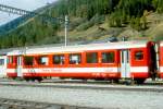 FO - ABt 4154 am 11.10.96 in OBERWALD - Erste STEUERWAGEN-Serie fr vierteilige Pendelzge Seite Disentis mit +GF+-Kupplung umrstbar - Baujahr 1971 - SIG/BBC - Gewicht 13,80t - LP 17,02m - 24