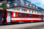 FO - B 4268 am 06.06.1993 in Disentis - Erste Neubauserie REISEWAGEN fr den Transitverkehr - Baujahr 1965 - FFA/SIG - Gewicht 13,00/17,70t - LP 16,97m - 56 Sitzpltze 2.Klasse, 20 Stehpltze -