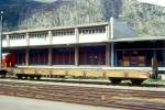 FO - Sklv 4832 am 25.08.1996 in ANDERMATT - AUTOVERLADEWAGEN fr Oberalppass - Untergestell Baujahr 1914 - SIG/RhB - Gewicht 10,99t - Zuladung 5,50t - LP 16,44m - zulssige Geschwindigkeit km/h 60 -