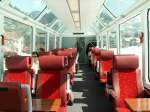 Innenaufnahme der neuen Glacier Express Wagen anlässlich einer  Schnupperfahrt  in`s Engadin.20.03.06