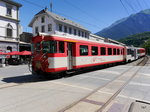 MGB - Einfahrender Regio in Brig an der Spitze der Steuerwagen ABt 4157 am 16.07.2016