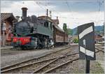 50 Jahre Blonay - Chamby; Mega Steam Festival: In Blonay wartet die C.P E 164 auf die Abfahrt nach Chaulin.