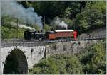 50 Jahre Blonay Chamby - MEGA BERNINA FESTIVAL: Trotz fehlendem Schnee eindrücklich: die RhB/BB Dampfschneeschleuder G 2x 3/3 1052 bzw. X rot d 9214  mit der BFD HG 3/4 N° 3 bei Vers-chez-Robert. 
9. Sept. 2018