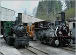 40 Jahre Blonay - Chamby Museumsbahn: Die RhB G 3/4 N° 1 Rhätia und die JS/BAM G 3/3 N° 6 in Chaulin.