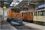 50 Jahre Blonay Chamby - MEGA BERNINA FESTIVAL: Im Blonay-Chamby Bahn Museum von Chaulin steht die schöne Bernina Bahn RhB Ge 4/4 182.