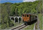Nostalgie & Vapeur 2021 /Nostalgie & Dampf 2021: Die Blonay-Chamby RhB Bernina Bahn Ge 4/4 81 zauberte etwas Landwasserviadukt in Waadtland, als sie mit ihrem Regionalzug von Blonay nach Chaulin den