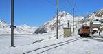 Ge 4/4 81 (BC) Erste Fahrt in eigener Kraft über den Bernina-Pass.