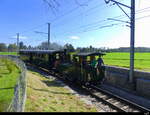 BC / LEB - Dampflok G 3/3 5 zu Besuch mit Dampfextrazug unterwegs in Echallens anlässlich der 150 Jahr Feier der LEB am 30.09.2023