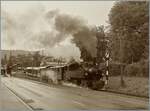 Bei eher garstigem Wetter verl�sst die SEG G 2x 2/2 105 der Blonay Chamby Bahn Blonay in Richtung Chamby, so dass sich hier S/W anbot um Rauch und Dampf des abfahrenden Zuges in Szene zu setzen. 

15. Juni 2025l