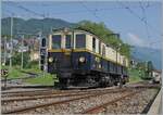 Festival Suisse de la vapeur / Schweizer Dampffestival 2025 - Der MOB FZe 6/6 2002 der Blonay Chamby Bahn wartet auf seinen Komposition ihres Personenzug der durch die Schwerkraft an den Bahnsteig rollen wird. 

9. Juni 2025